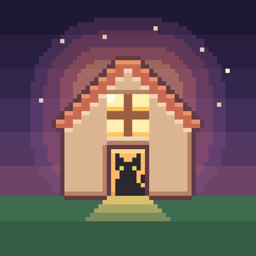 The Housewarm icon: a little house with a cat